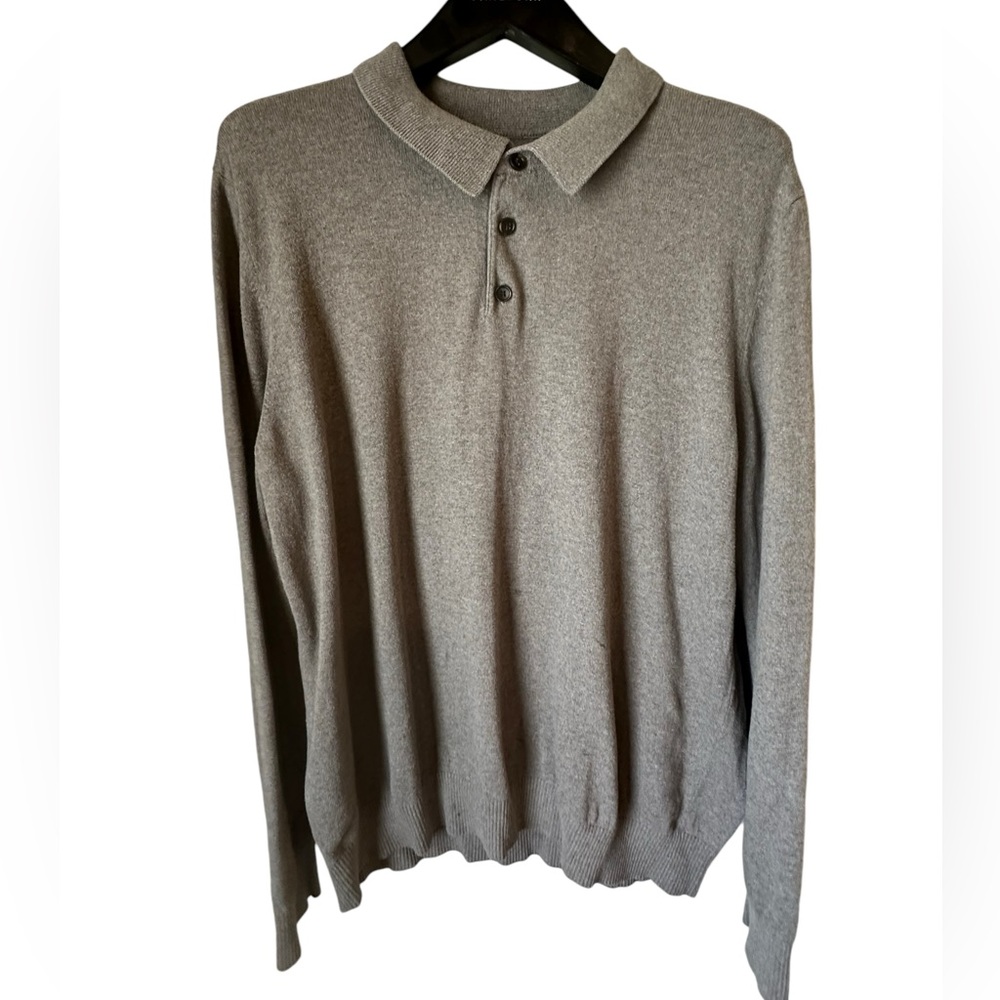 Eddie Bauer gray sweater men button 2XL